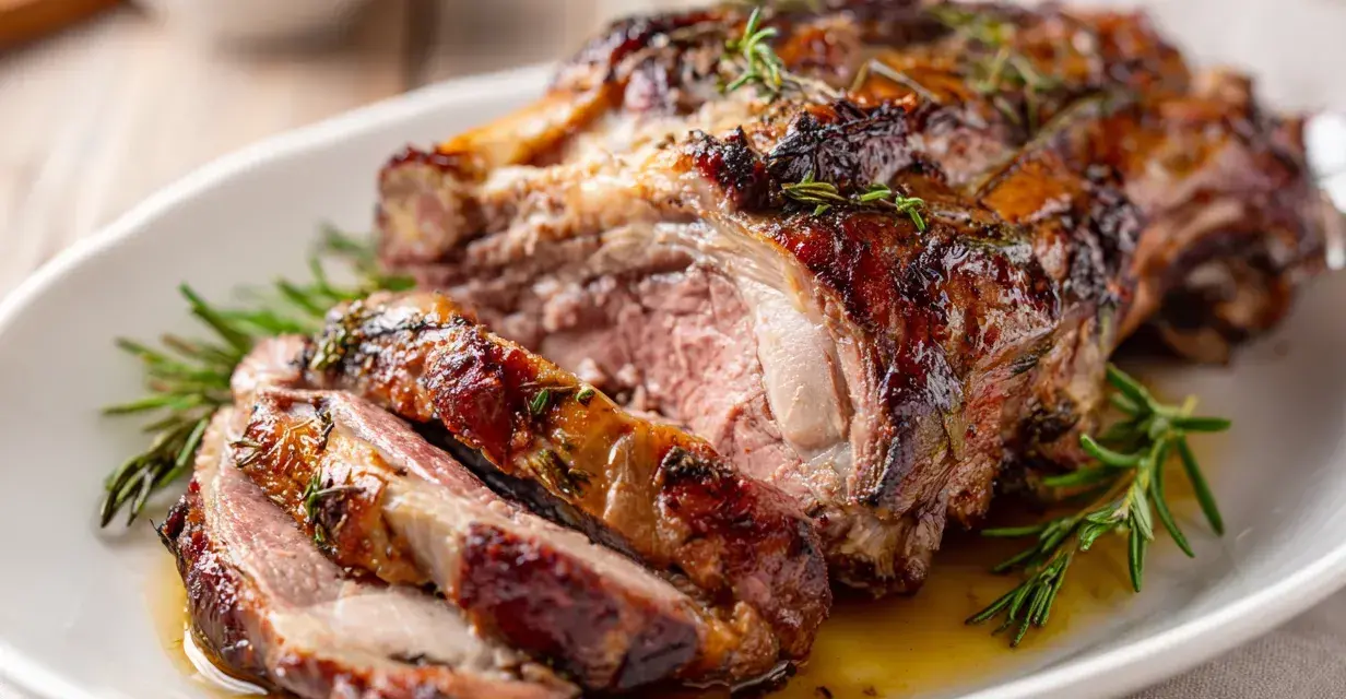 Saftig renskav, perfekt för ett festligt renskav recept. Serveras med rosmarin och en god sås.