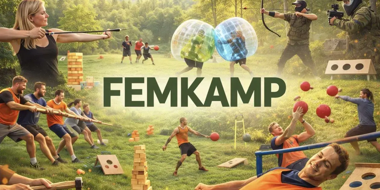 Femkamp med roliga aktiviteter som pilbåge, dragkamp och bollkastning. Perfekta tips på femkamp för en aktiv dag!