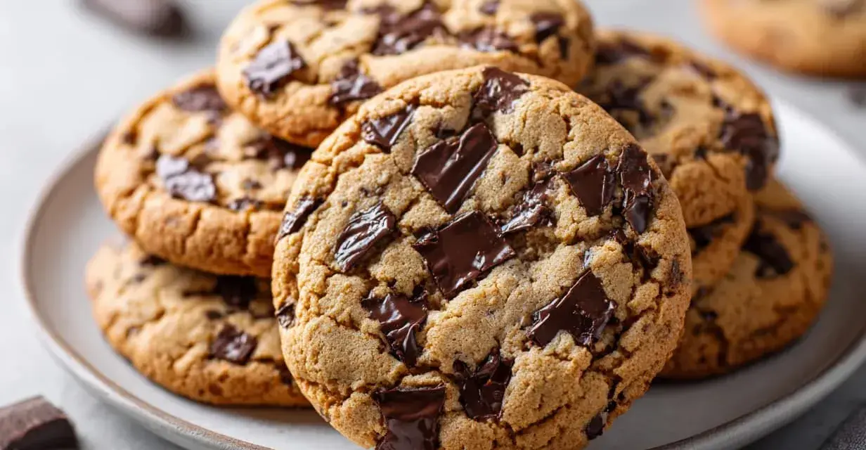En hög med sega chokladkakor, perfekta för ett enkelt cookies recept.