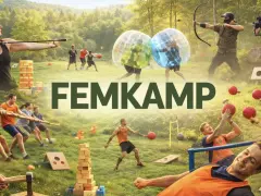 Femkamp med roliga aktiviteter som pilbåge, dragkamp och bollkastning. Perfekta tips på femkamp för en aktiv dag!