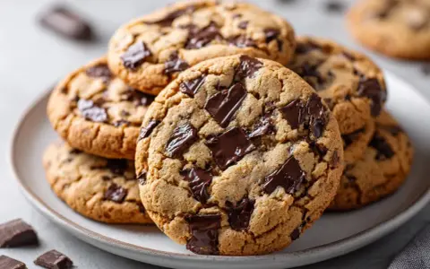 En hög med sega chokladkakor, perfekta för ett enkelt cookies recept.