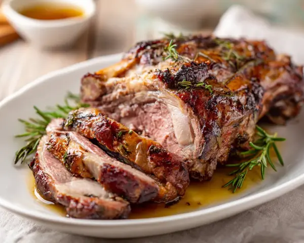 Saftig renskav, perfekt för ett festligt renskav recept. Serveras med rosmarin och en god sås.