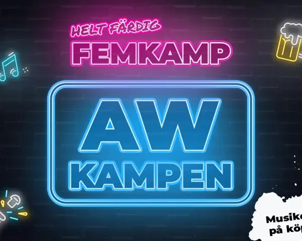Helt färdig femkamp med AW-kampen! Musikquiz på köpet.