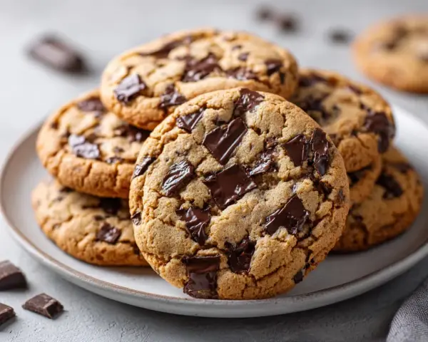 En hög med sega chokladkakor, perfekta för ett enkelt cookies recept.