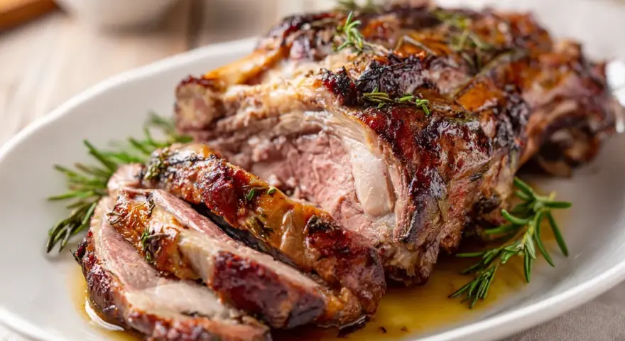 Saftig renskav, perfekt för ett festligt renskav recept. Serveras med rosmarin och en god sås.