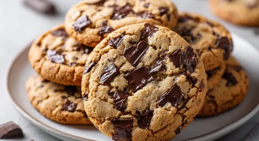 En hög med sega chokladkakor, perfekta för ett enkelt cookies recept.